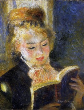 ピエール=オーギュスト・ルノワール Painting - ピエール・オーギュスト・ルノワールを読む女性